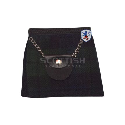 Black Watch Tartan Kilt Beer Bottle Can Cover Koozie with Mini Sporran Design