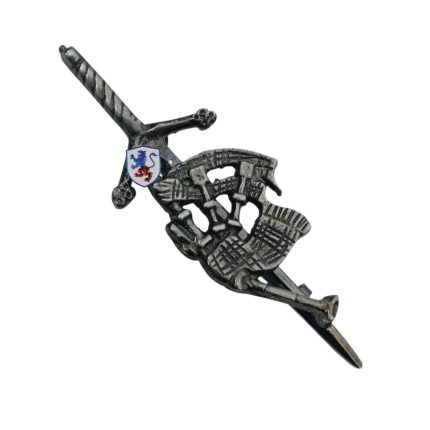 Scottish Bagpipe Kilt Pin Shiny Antique Finish