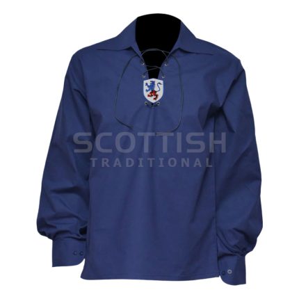 Dark Blue Men's Scottish Highland Jacobite Shirts