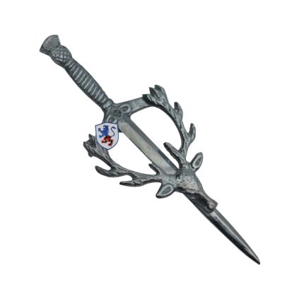 Scottish Stag Shiny Antique kilt pin