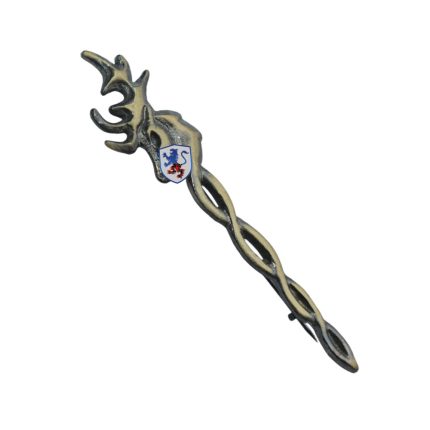 Stag Face Knot Work Brass Antique Kilt Pin